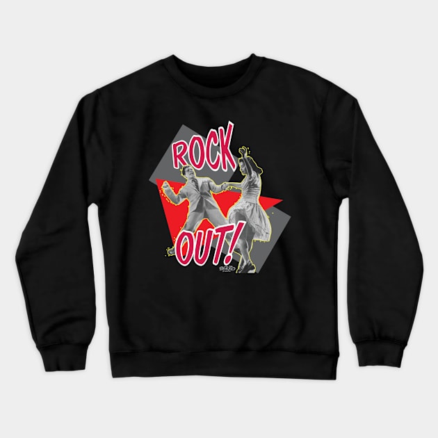 Rock Out! Crewneck Sweatshirt by BonzoTee